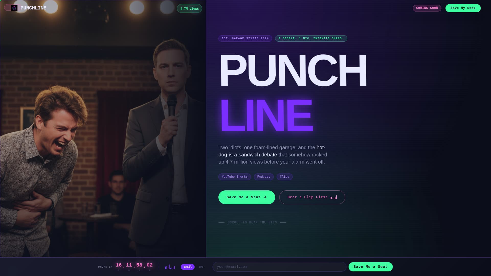 Punchline - Viral Comedy Landing Page Template