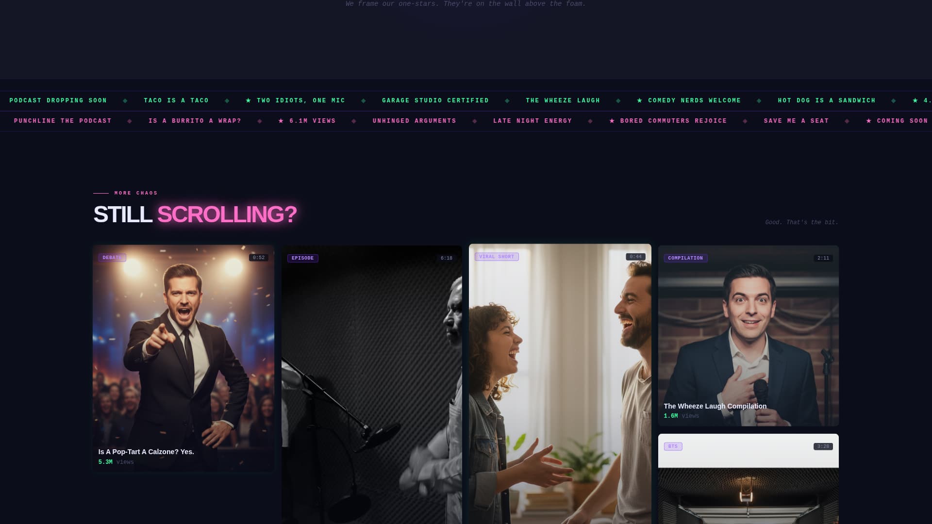 Punchline - Viral Comedy Landing Page Template