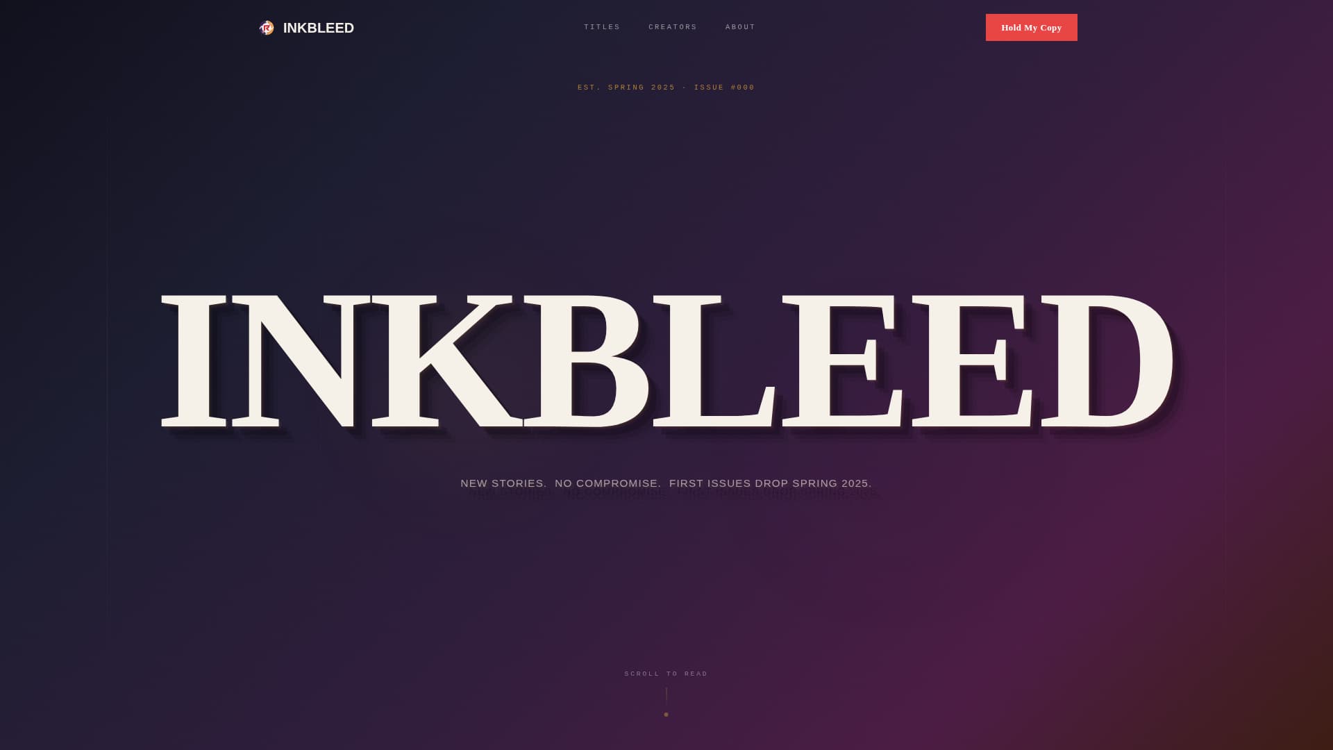 Inkbleed - Bold Comics Landing Page Template