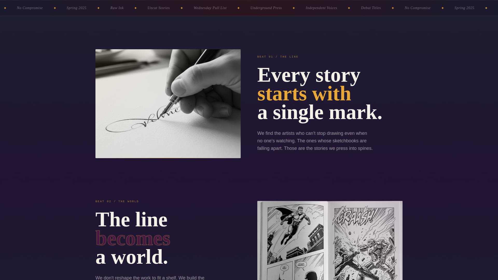 Inkbleed - Bold Comics Landing Page Template