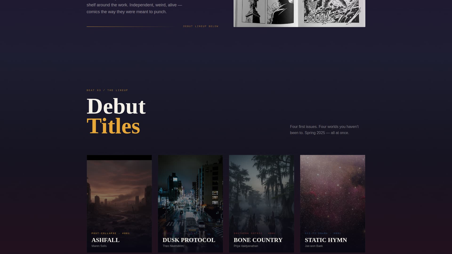 Inkbleed - Bold Comics Landing Page Template