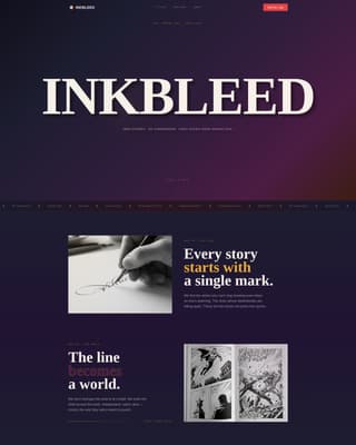 Inkbleed - Bold Comics Landing Page Template