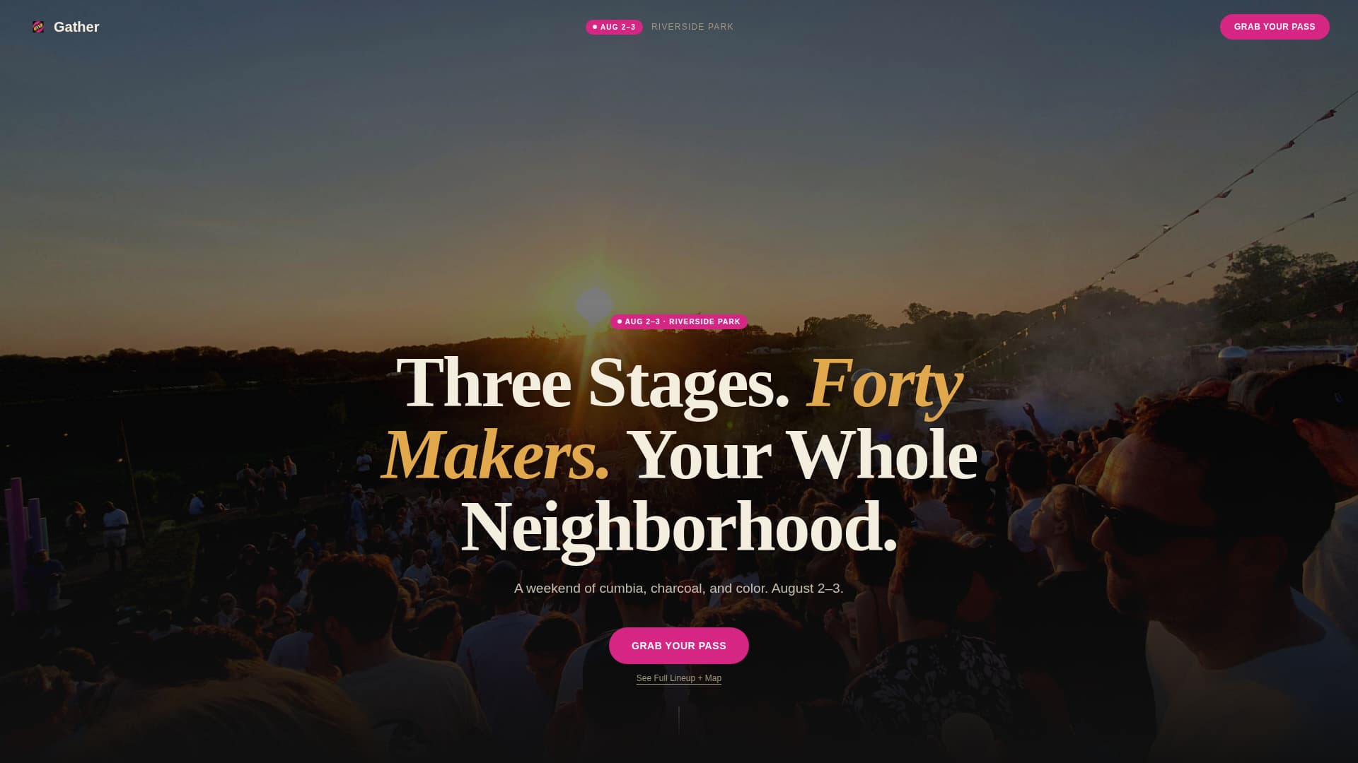 Gather - Vibrant Festival Landing Page Template