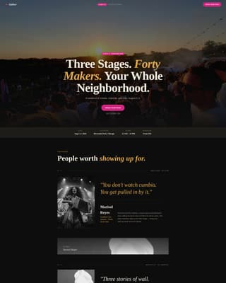 Gather - Vibrant Festival Landing Page Template