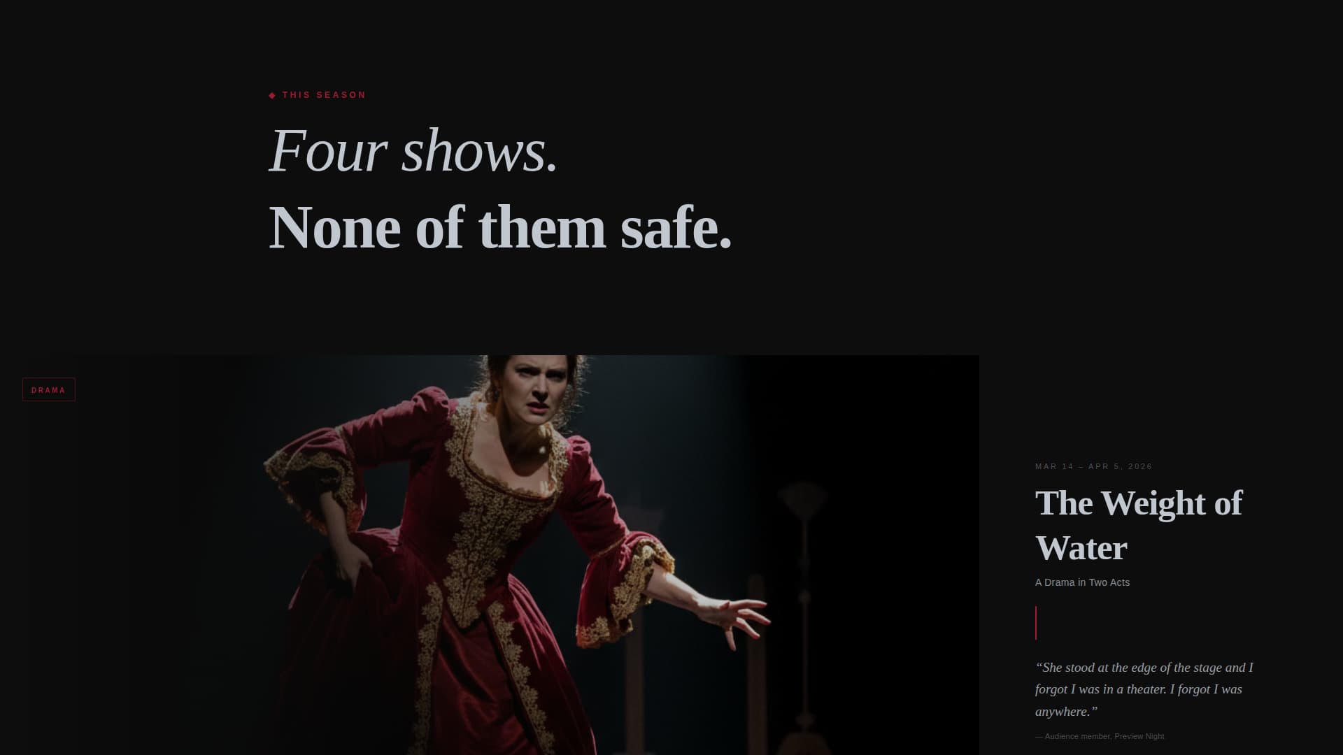Curtain - Immersive Theater Landing Page Template