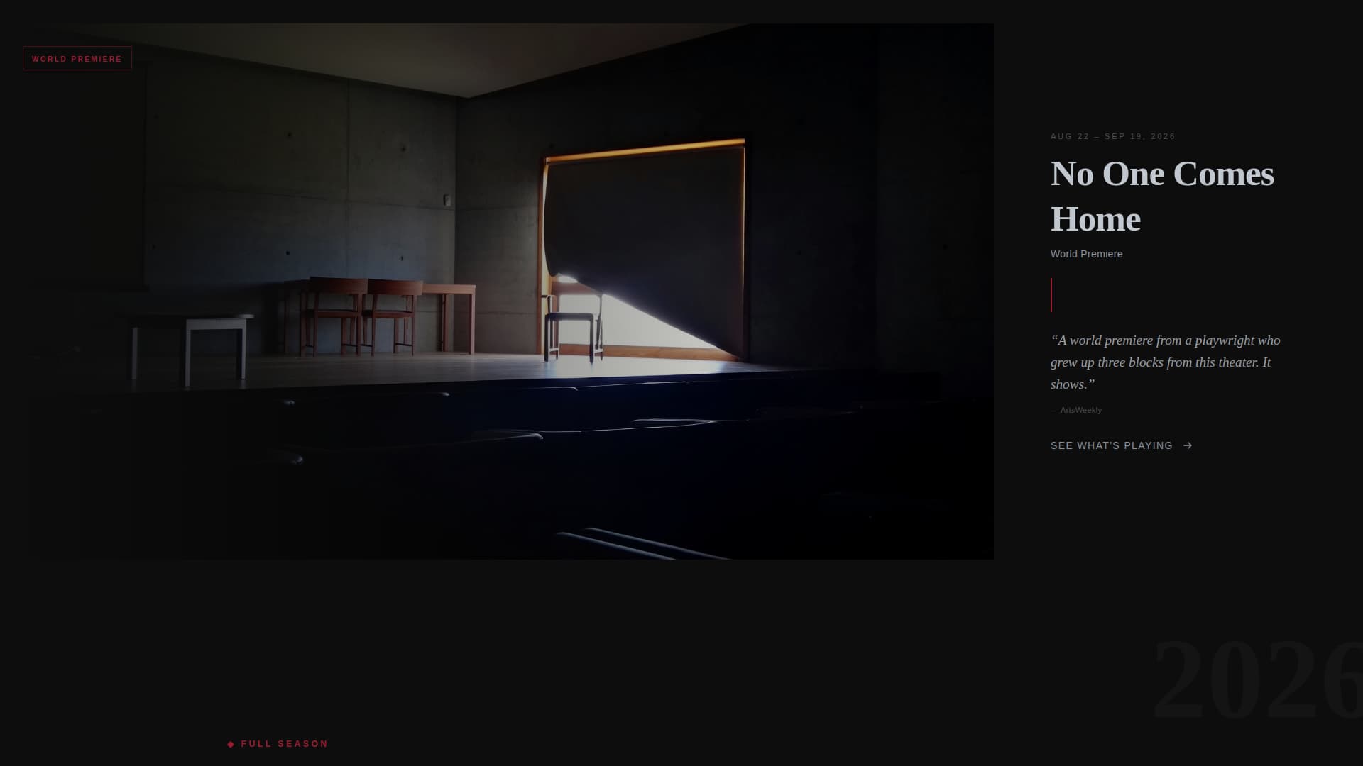 Curtain - Immersive Theater Landing Page Template