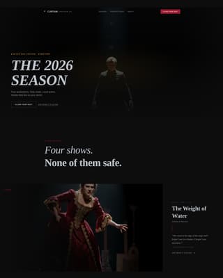 Curtain - Immersive Theater Landing Page Template
