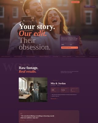 Duet - Cinematic Vlog Landing Page Template