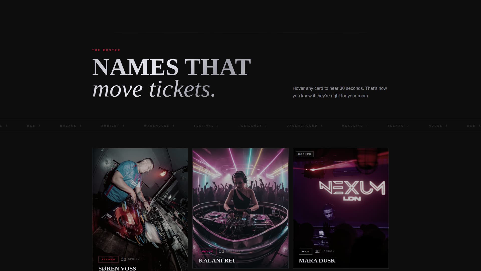 Decks - Electric DJ Booking Landing Page Template