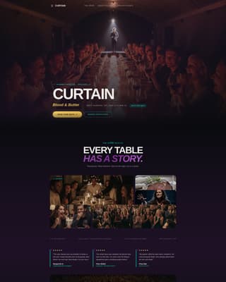 Curtain - Immersive Dinnertheater Landing Page Template