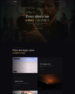 Reel - Cinematic Documentary Landing Page Template