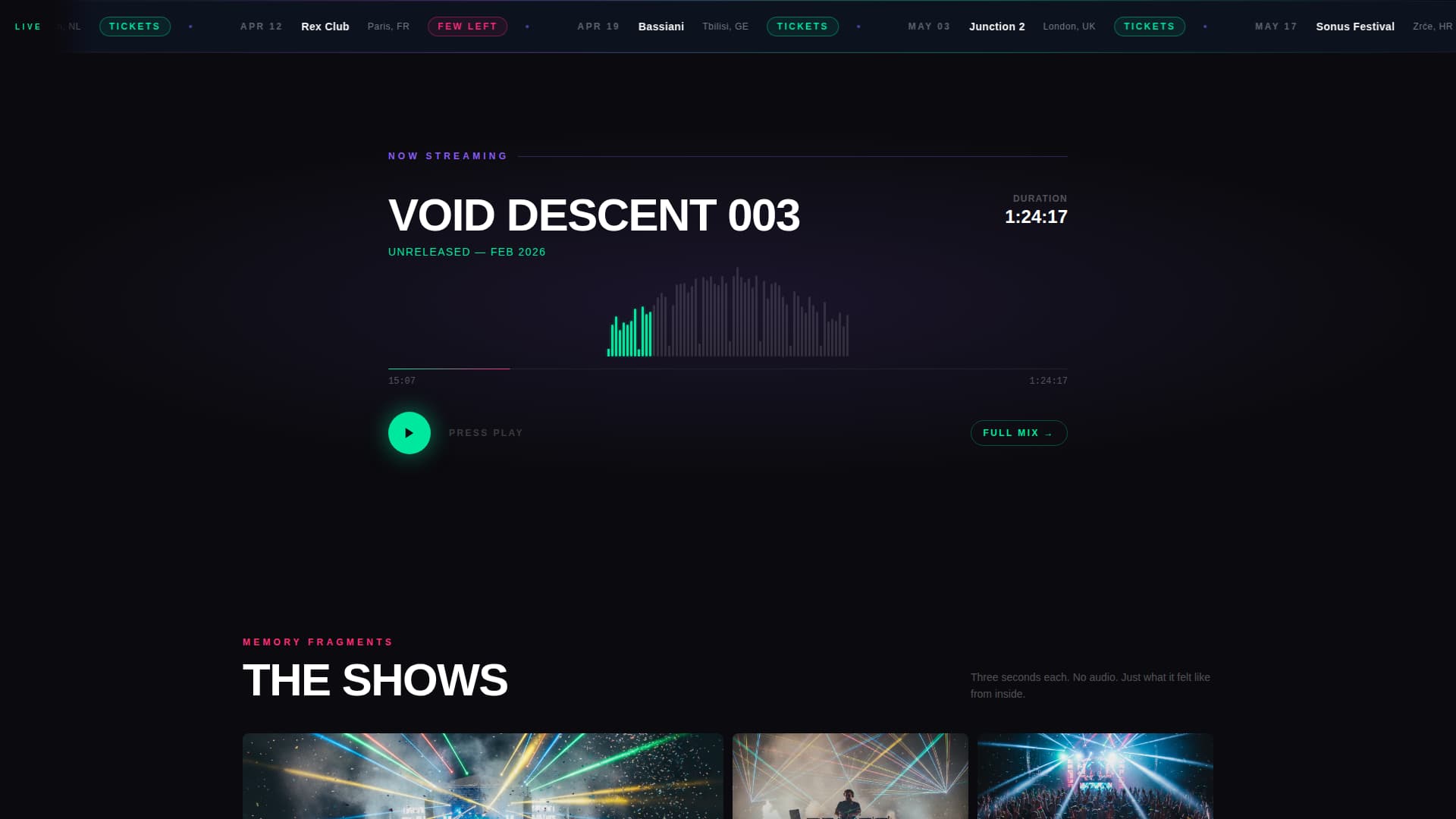 Drop - Electric DJ Artist Landing Page Template