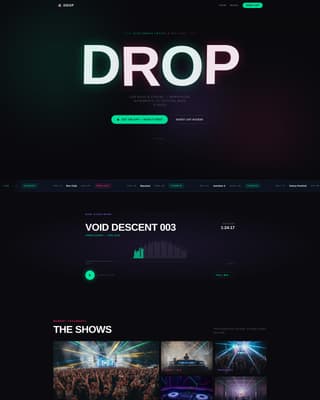 Drop - Electric DJ Artist Landing Page Template