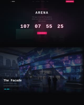 Arena - Cinematic Esports Landing Page Template