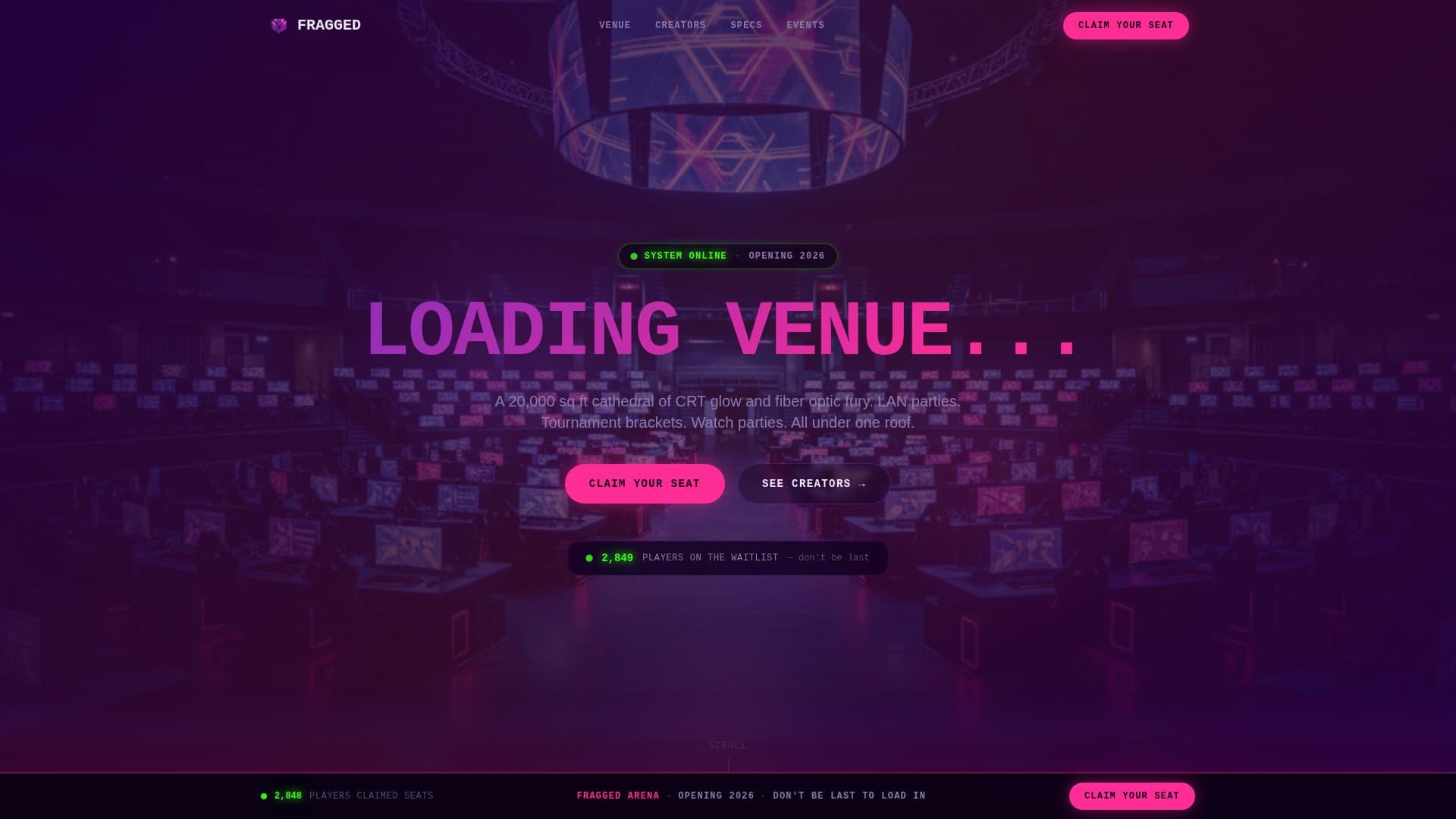 Fragged - Electric Esports Landing Page Template