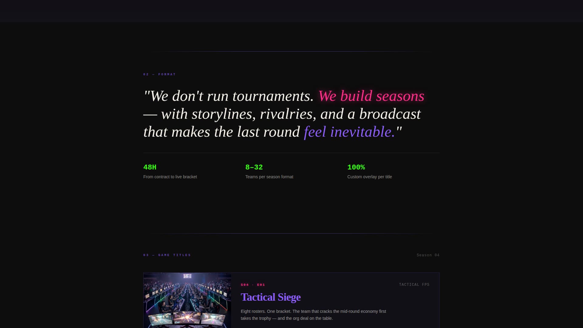 Bracket - Elite Esports Landing Page Template