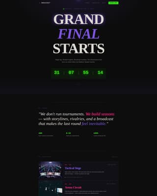 Bracket - Elite Esports Landing Page Template