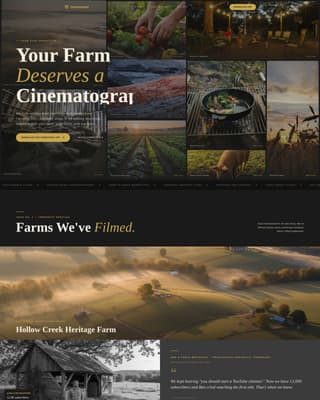 Homestead - Cinematic Farm Landing Page Template