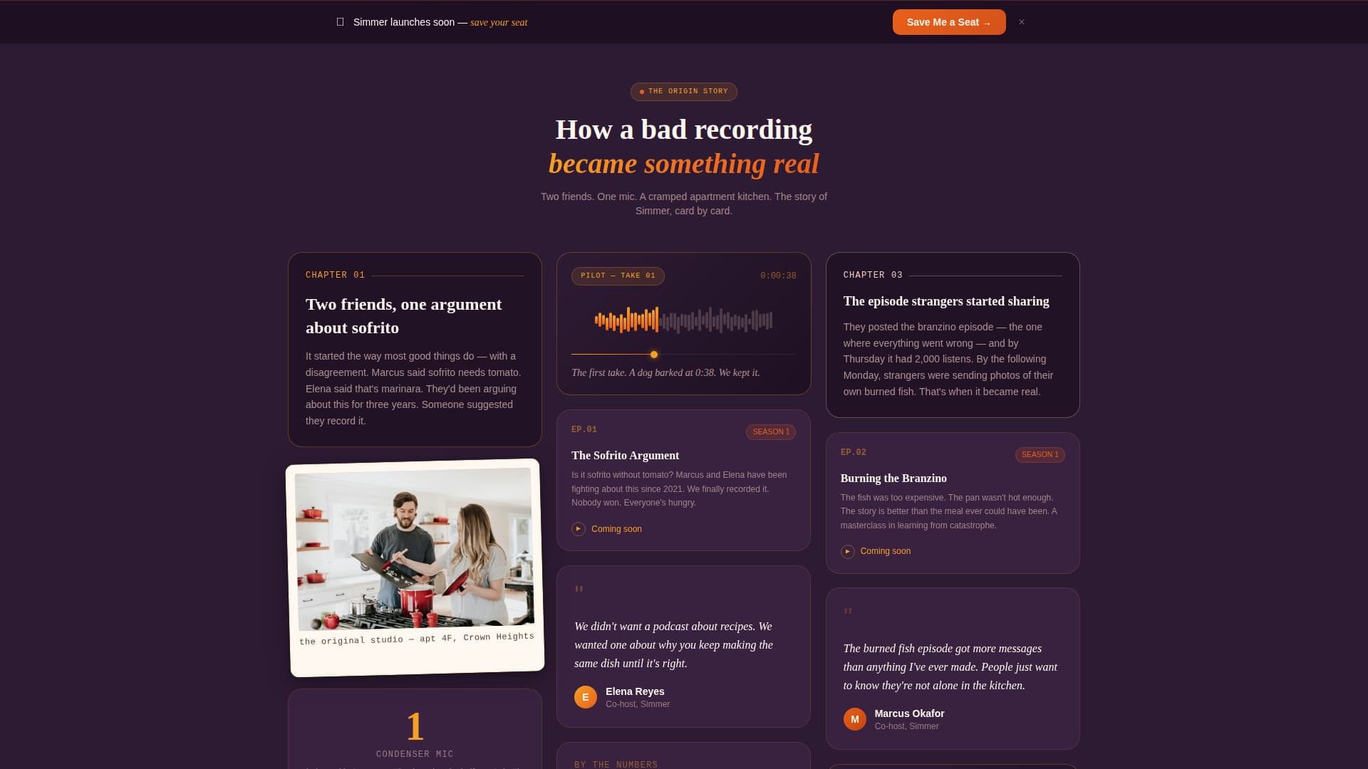 Simmer - Irresistible Foodpodcast Landing Page Template