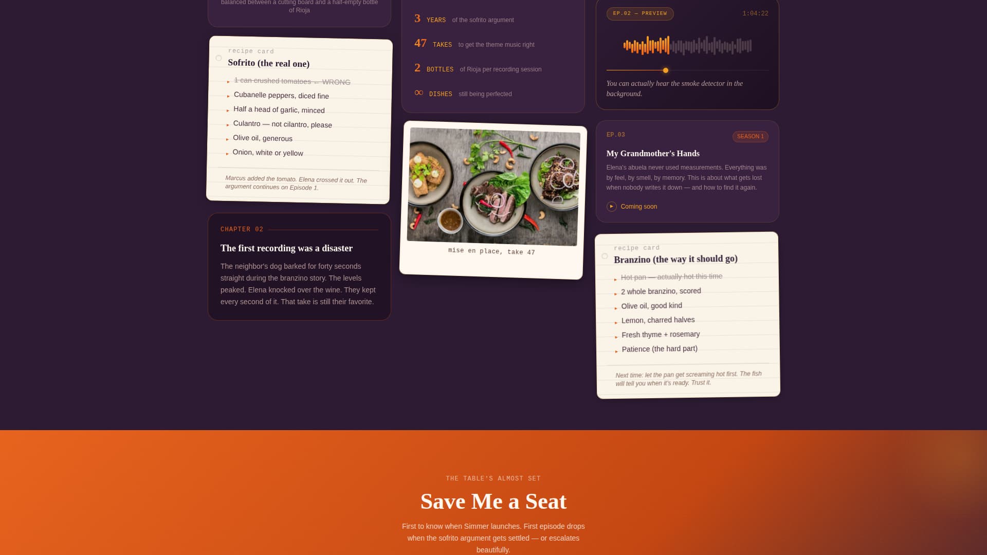 Simmer - Irresistible Foodpodcast Landing Page Template