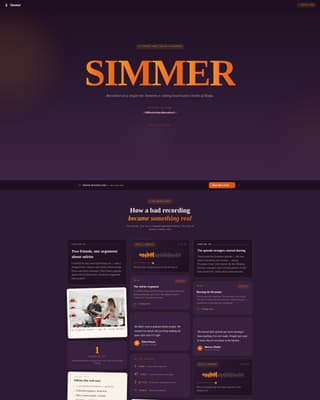 Simmer - Irresistible Foodpodcast Landing Page Template