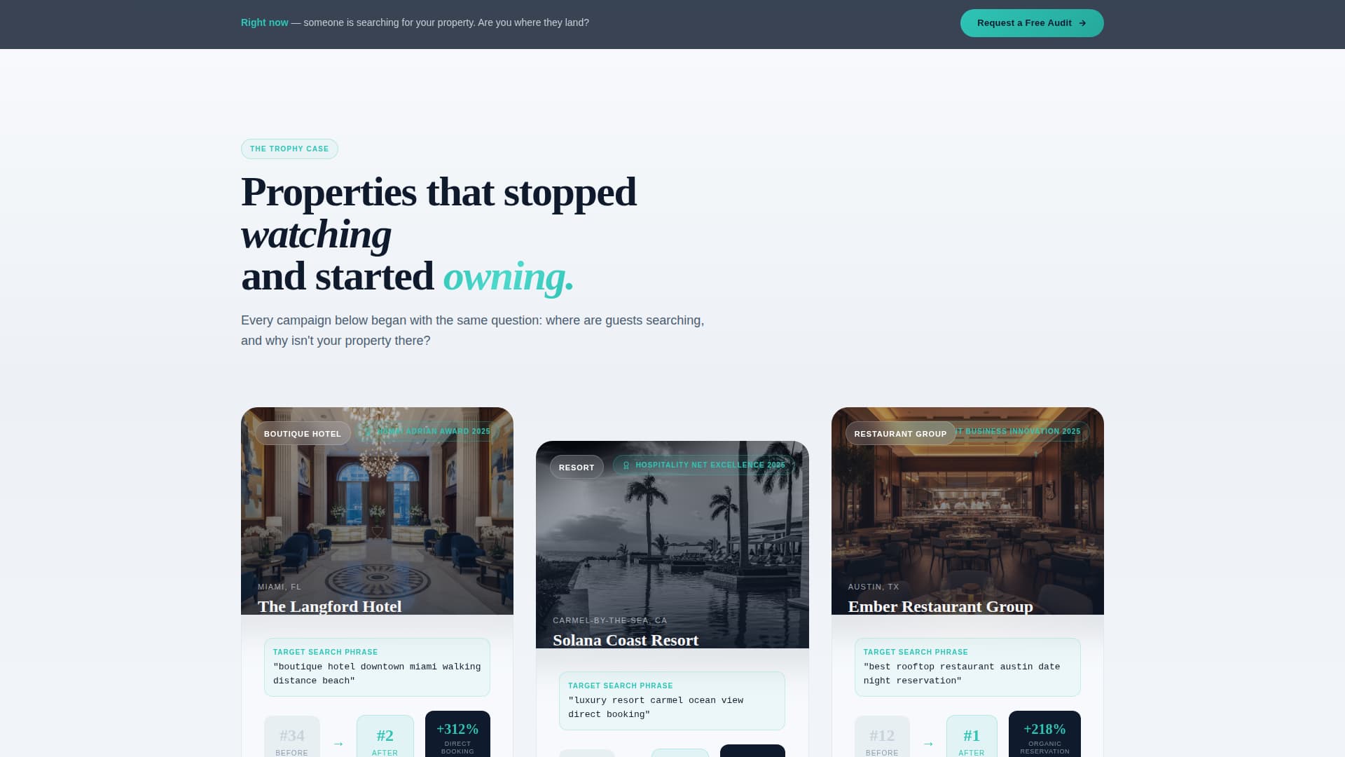 Concierge - Luminous Hospitality Landing Page Template