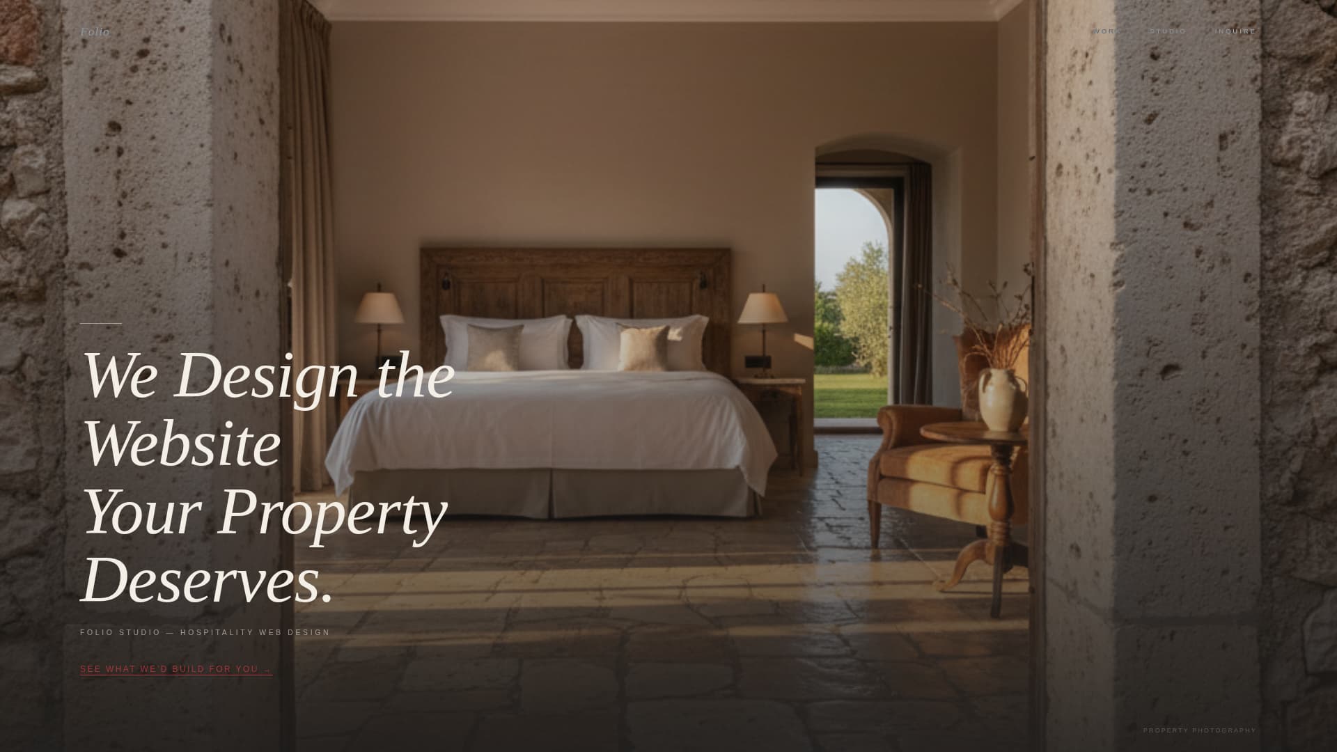Folio - Immersive Hospitalityagency Landing Page Template