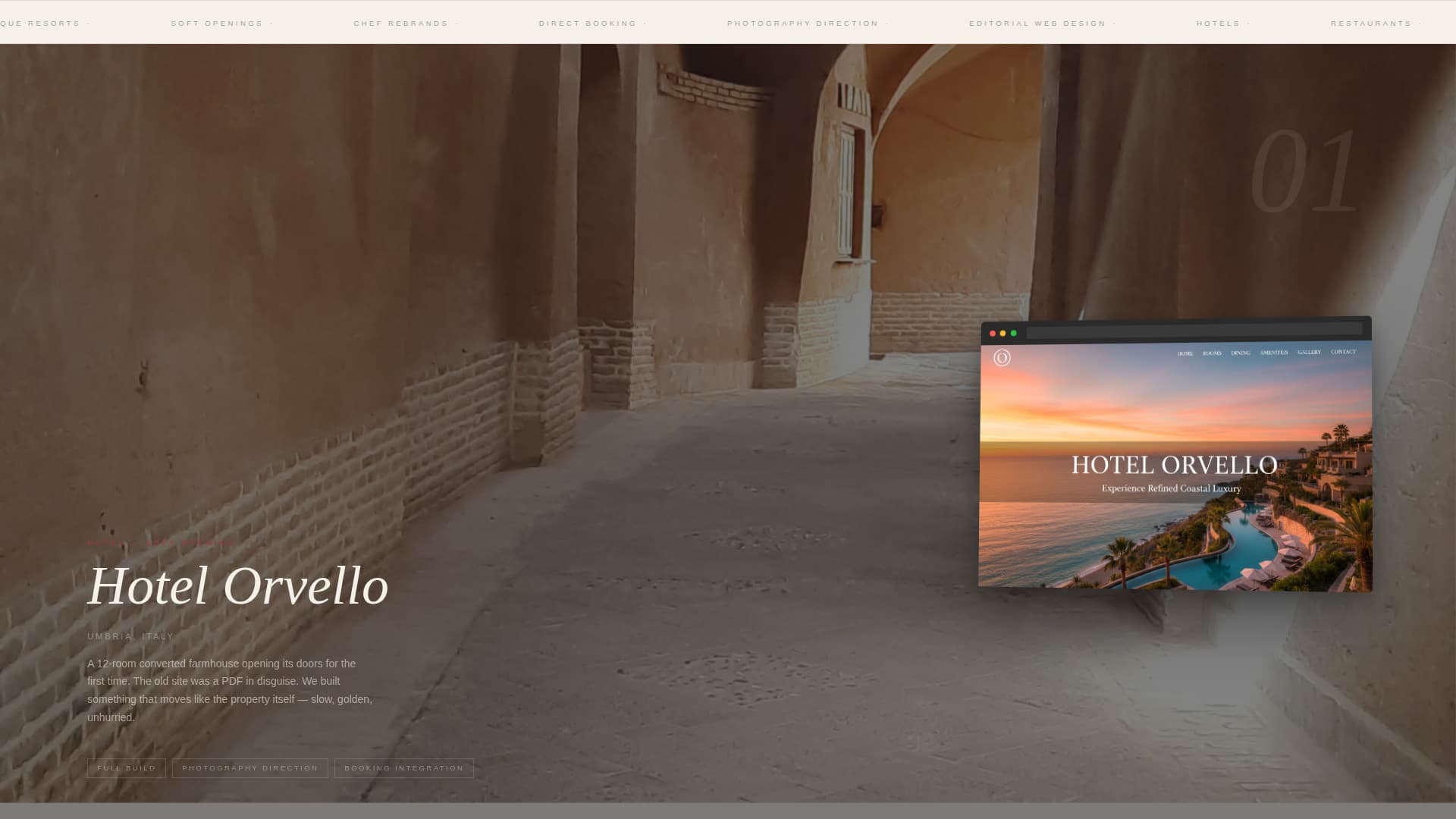 Folio - Immersive Hospitalityagency Landing Page Template