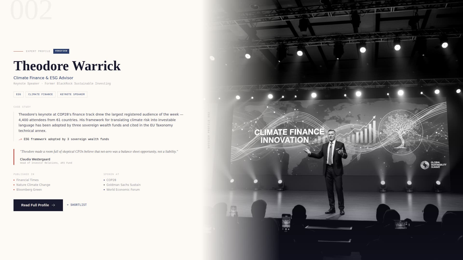 Dossier - Authoritative Expert Landing Page Template