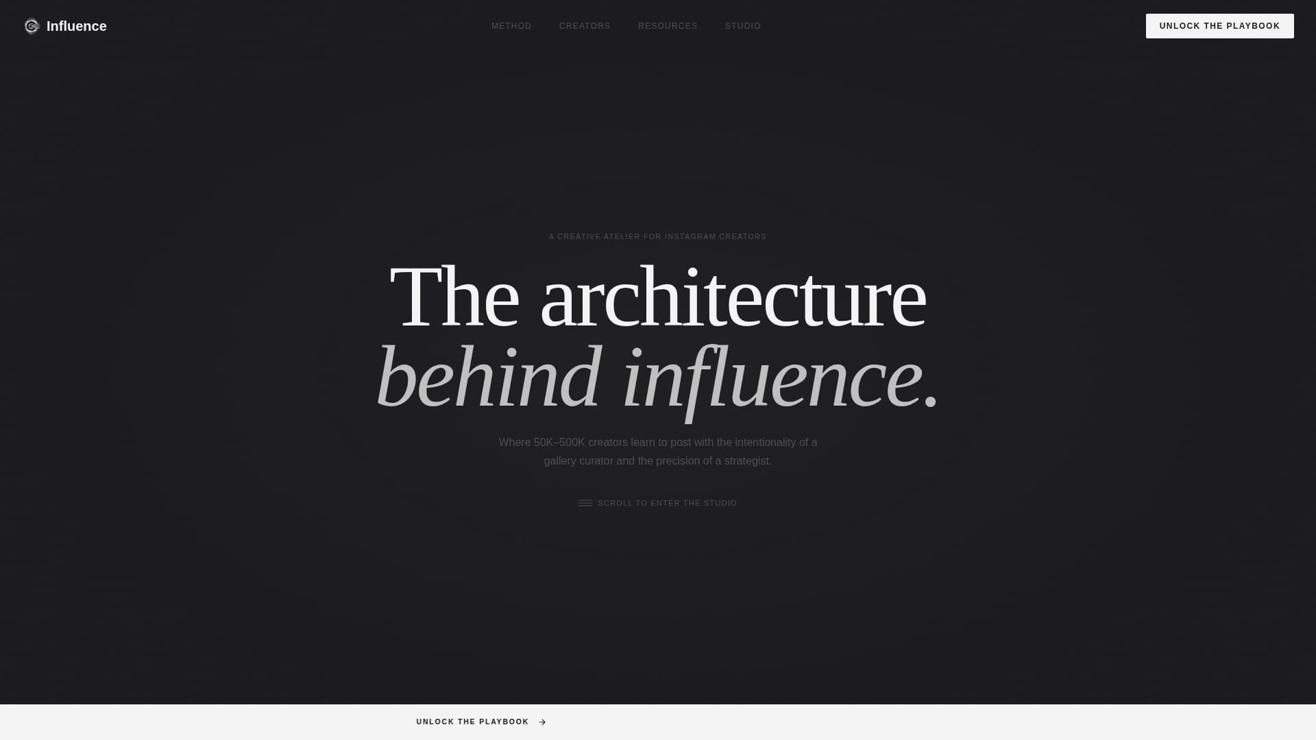 Influence - Elevated Creator Landing Page Template