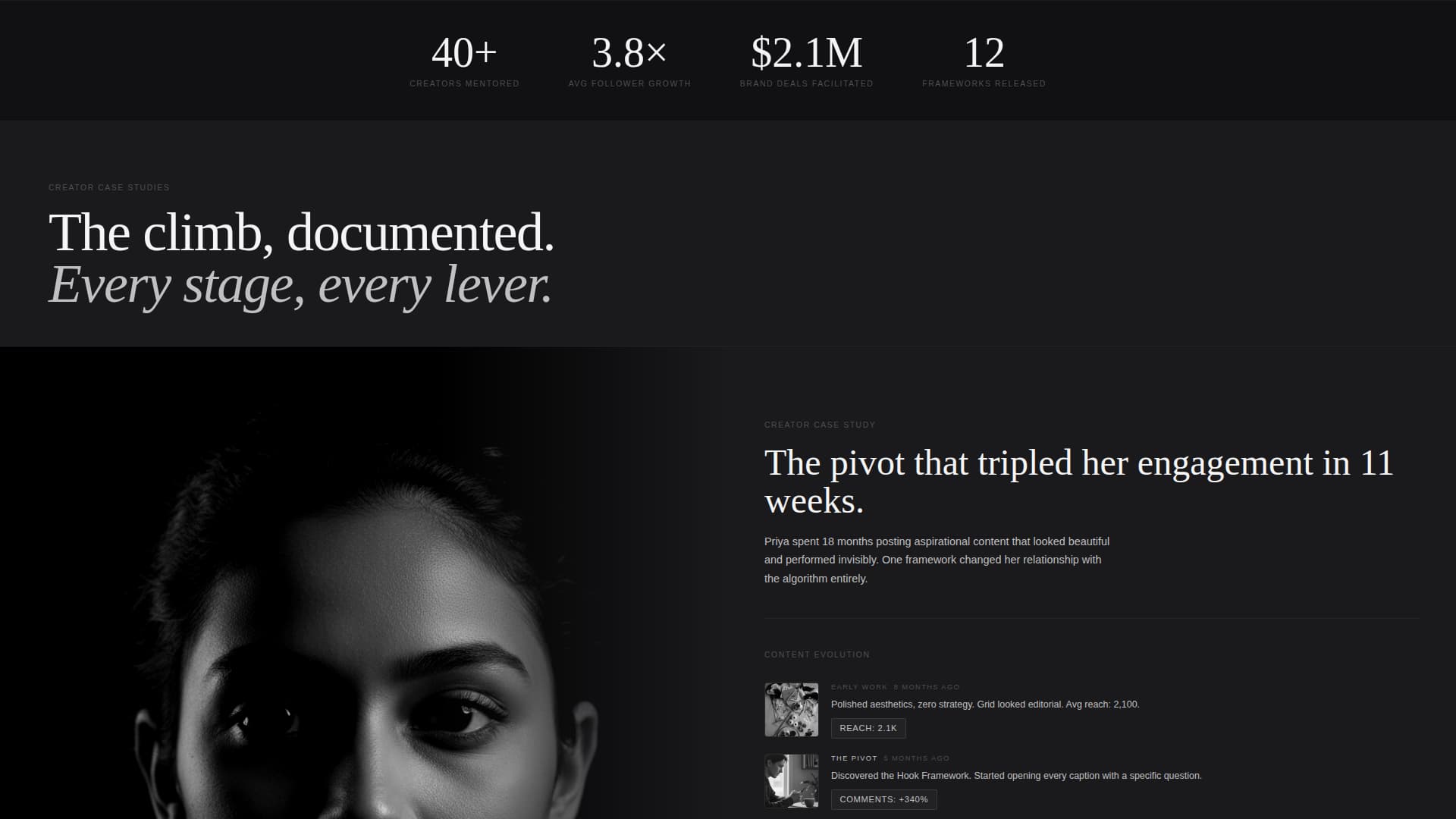 Influence - Elevated Creator Landing Page Template