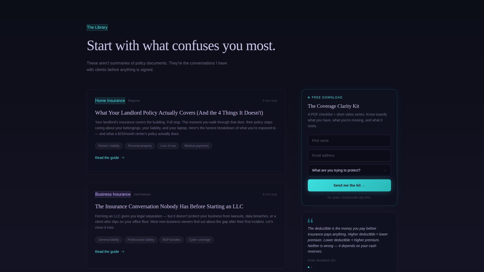 Shield - Immersive Insurance Landing Page Template