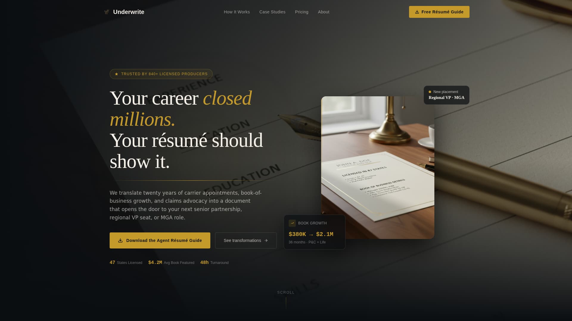 Underwrite - Powerful Insuranceagent Landing Page Template