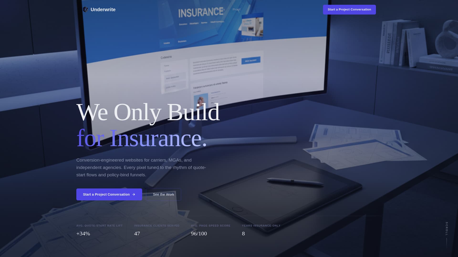 Underwrite - Conversionfocused Insurance Landing Page Template