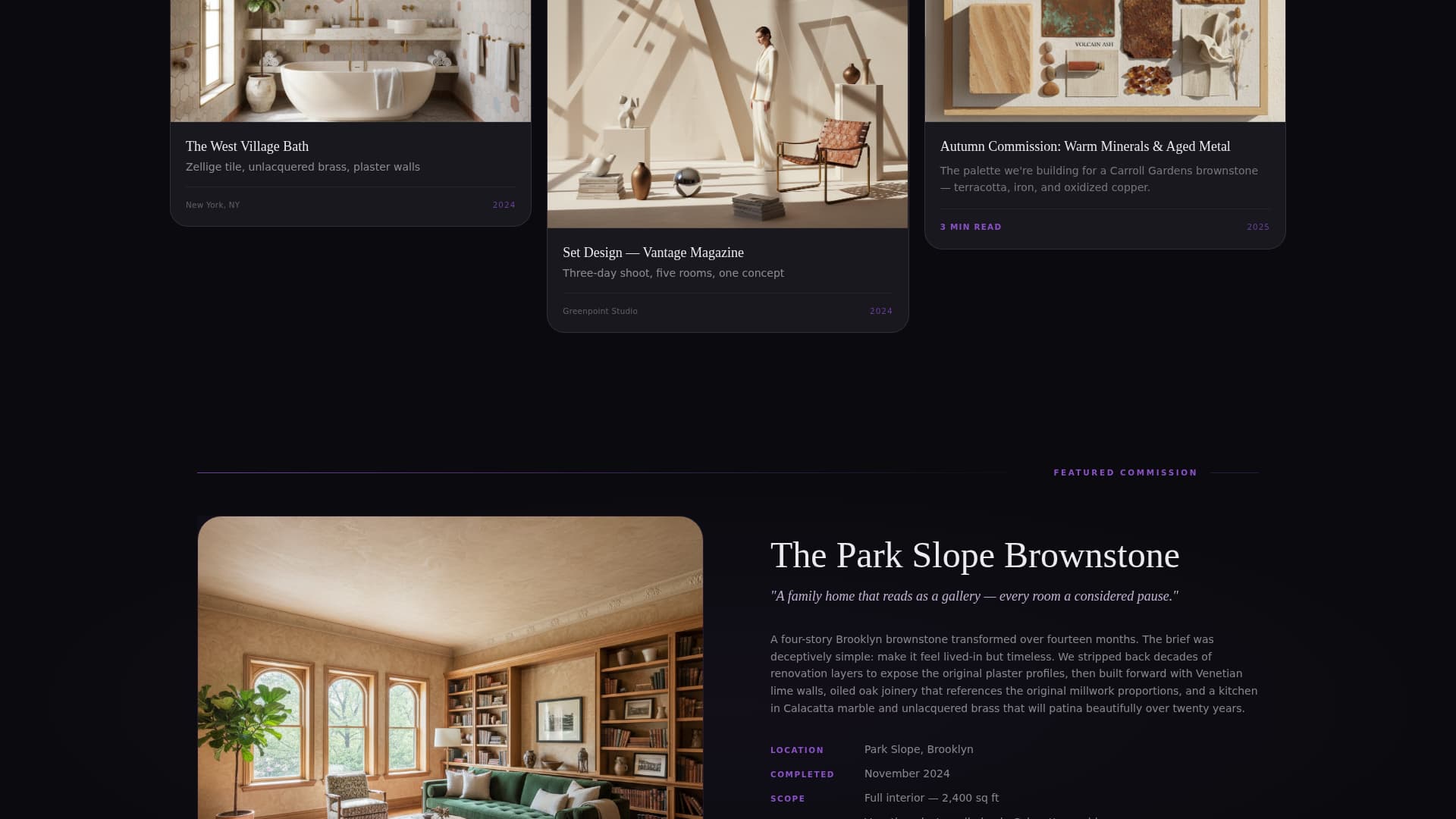 Atelier - Transformative Interiordesigner Landing Page Template