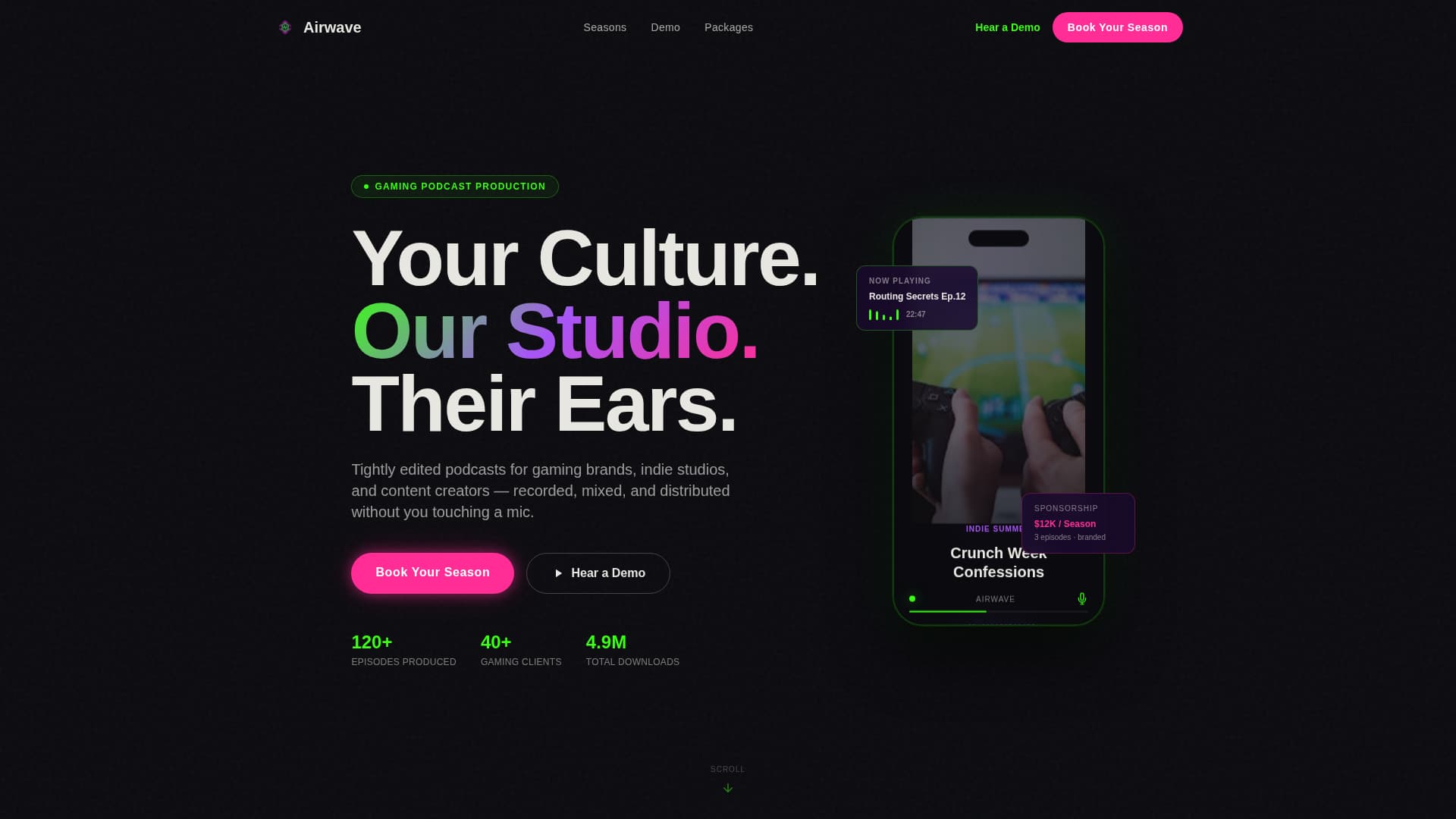 Airwave - Festivalenergy Podcast Landing Page Template