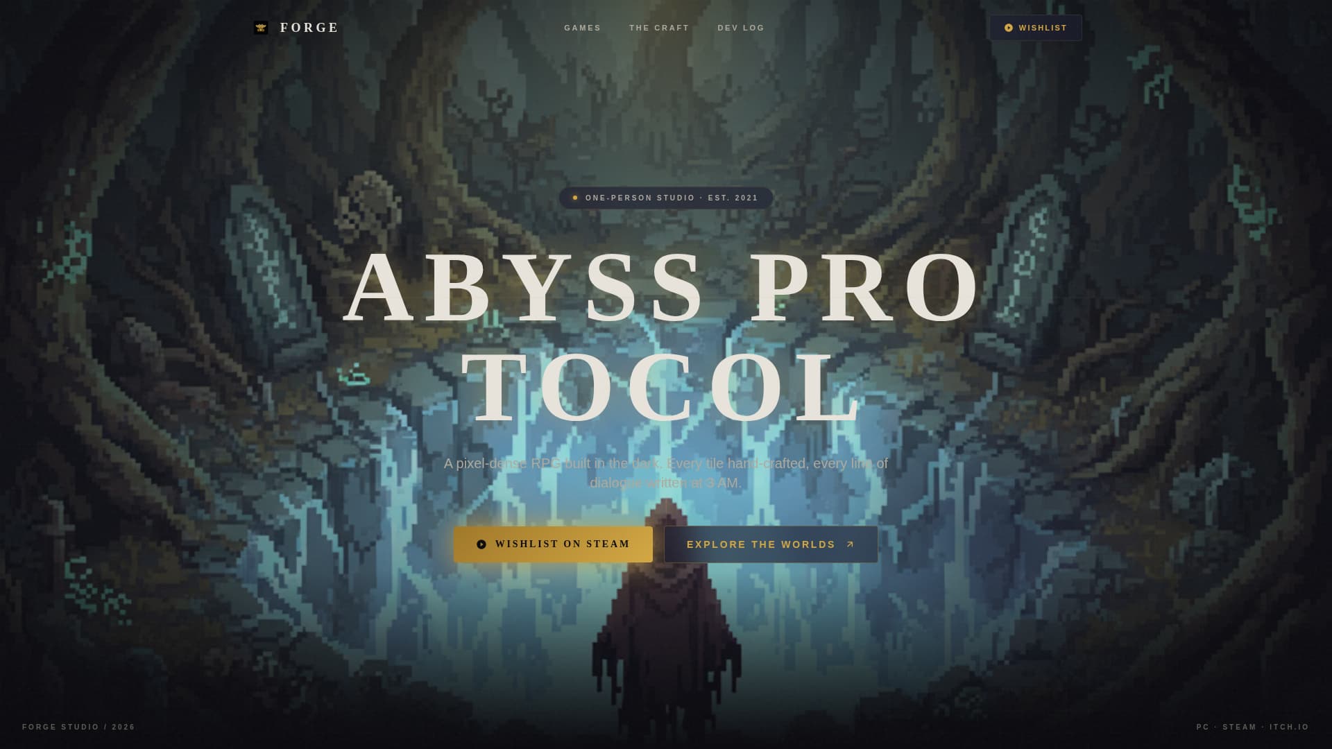 Forge - Immersive Indiegame Landing Page Template