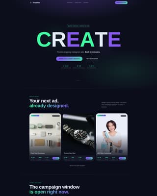 Aurora - Scrollstopping Instagram Landing Page Template