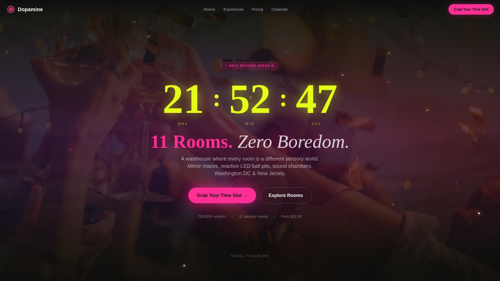 Dopamine - Immersive Experience Landing Page Template