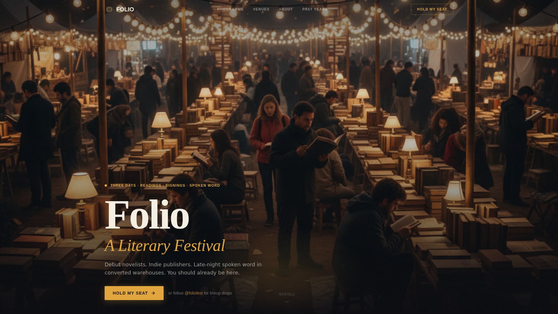 Folio - Cinematic Literary Landing Page Template