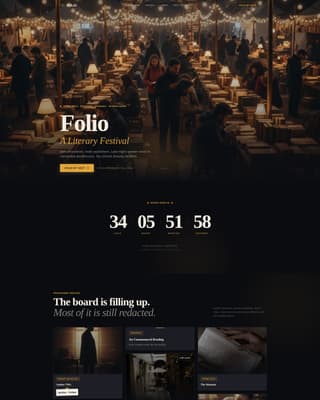 Folio - Cinematic Literary Landing Page Template