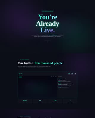 Stream - Immersive Broadcasting Landing Page Template