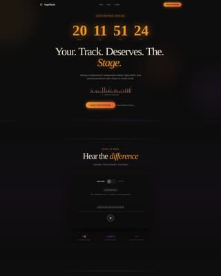 Stagemaster - Immersive Mixing Landing Page Template