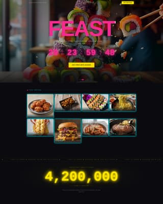 Feast - Electric Mukbang Landing Page Template