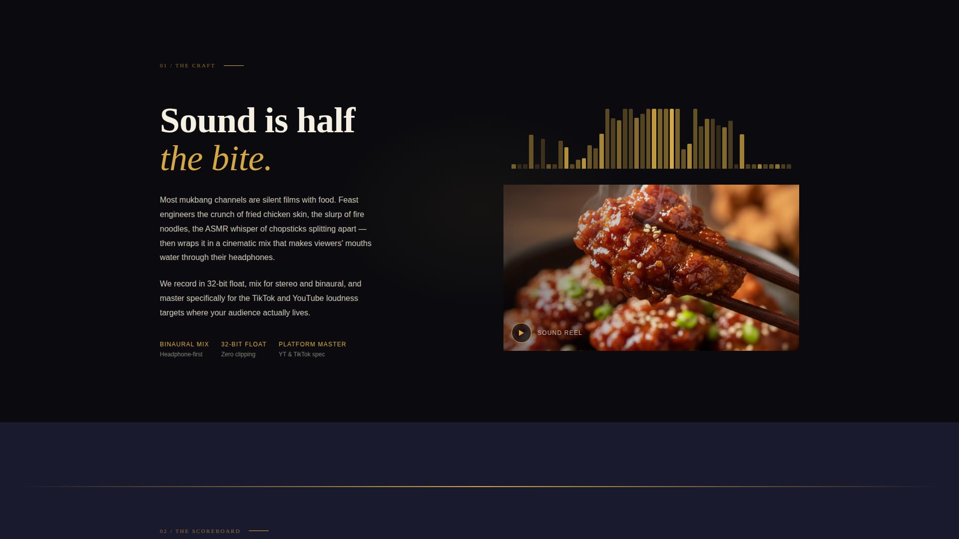 Feast - Cinematic Mukbang Landing Page Template