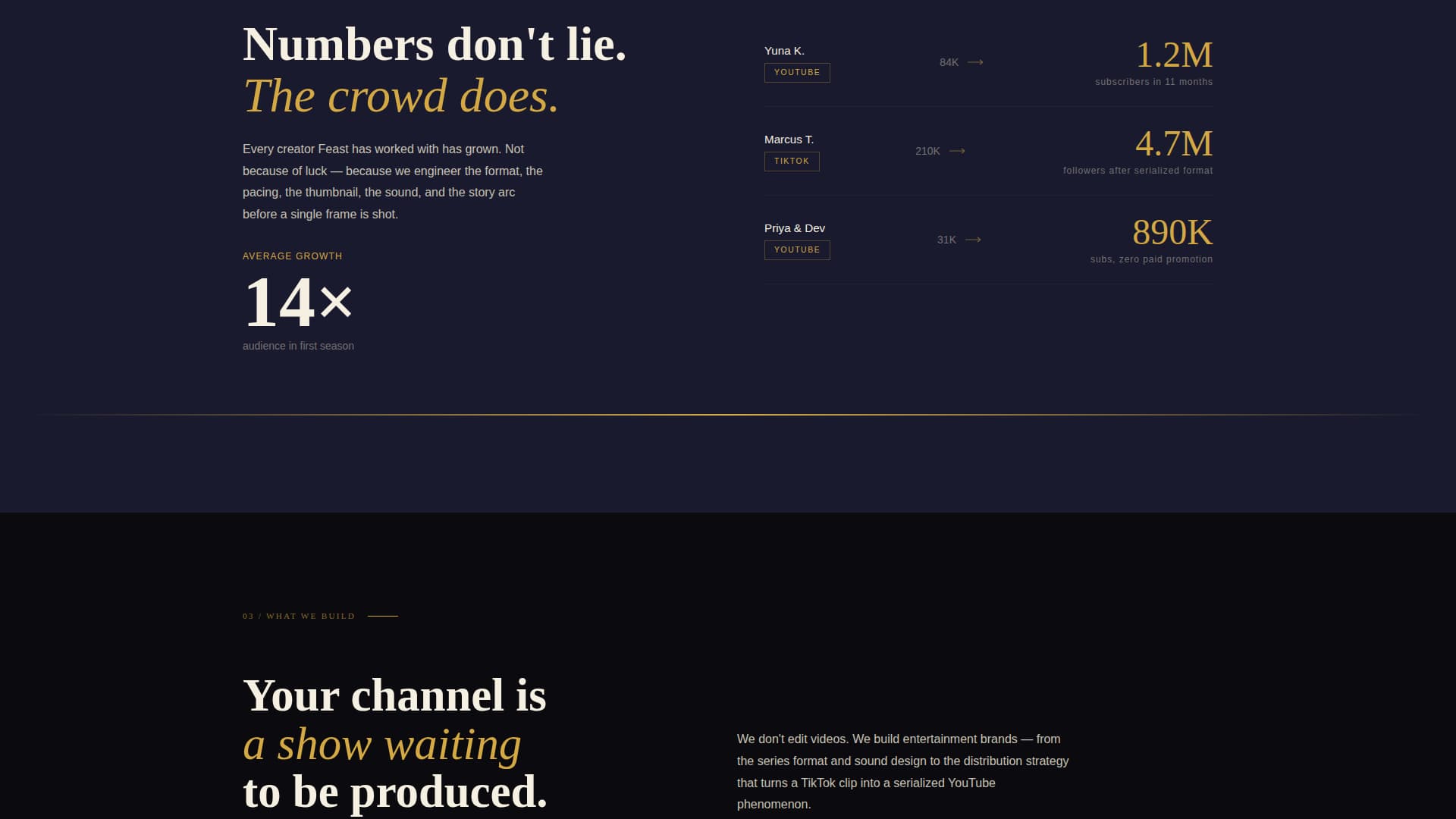 Feast - Cinematic Mukbang Landing Page Template