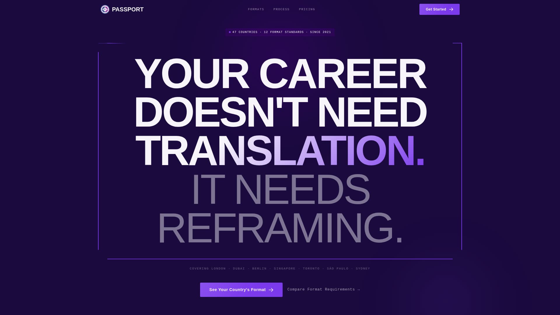 Passport - Elite Internationalcareer Landing Page Template