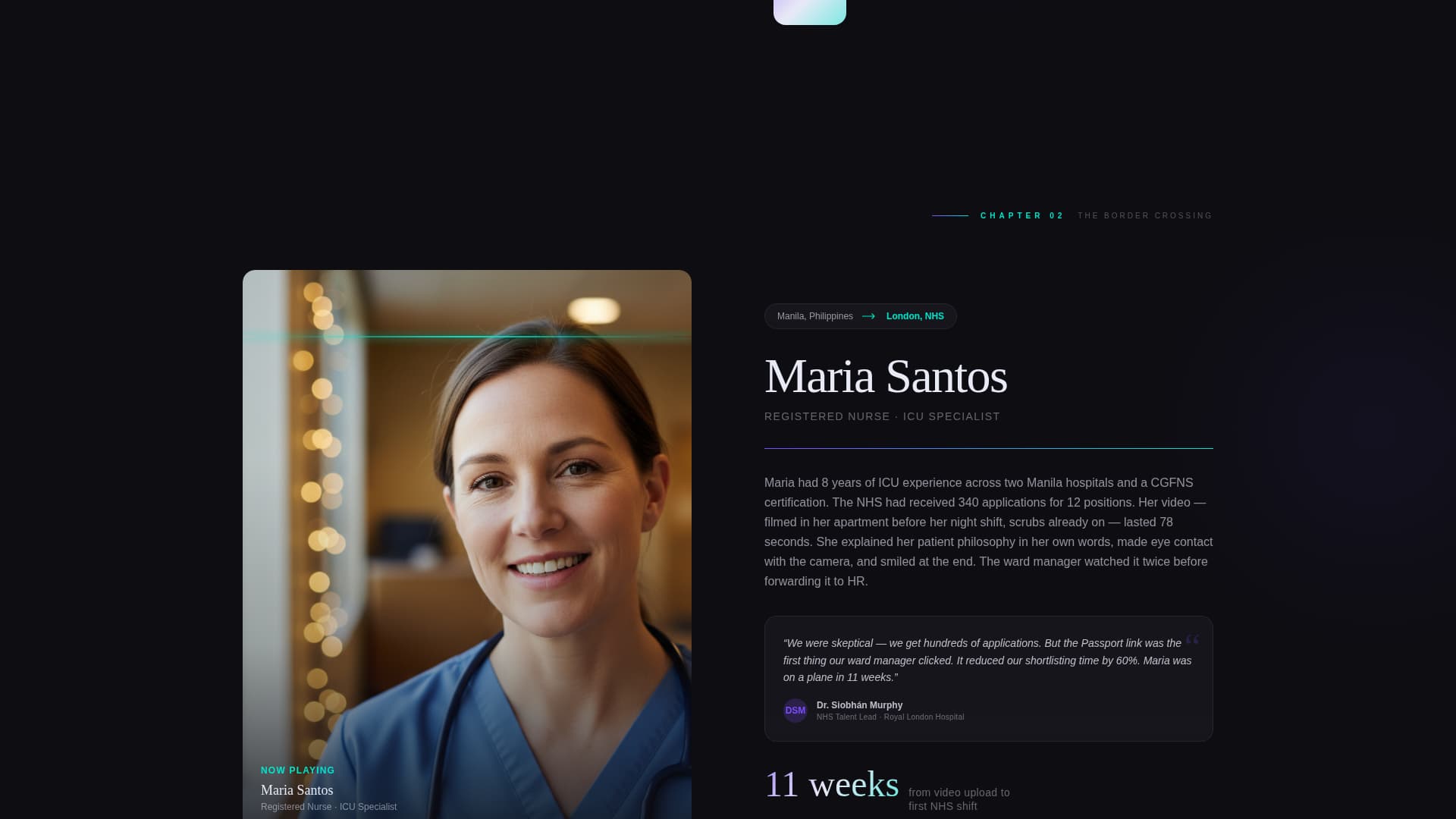 Passport - Cinematic Resume Landing Page Template