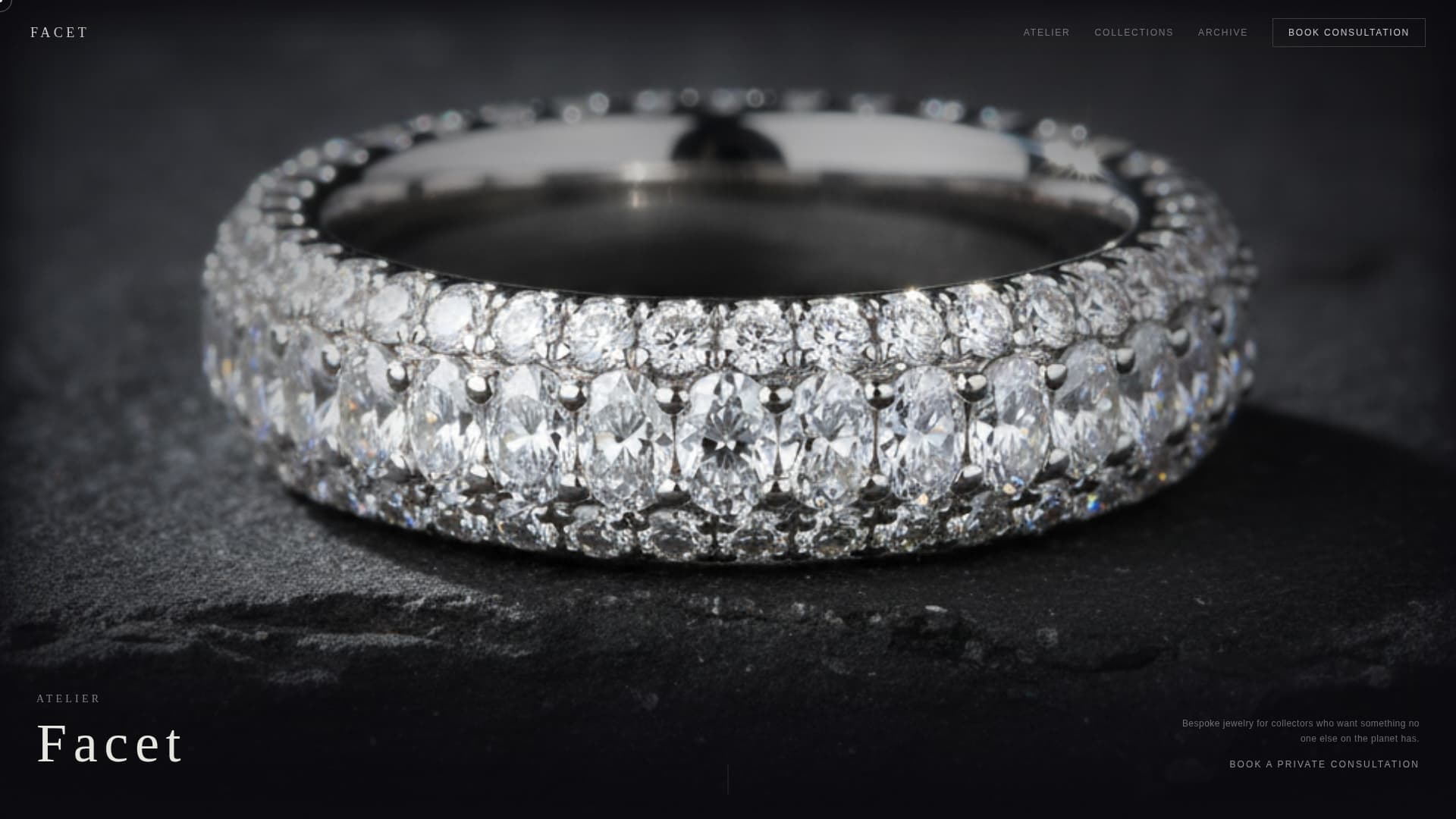 Facet - Bespoke Jeweler Landing Page Template