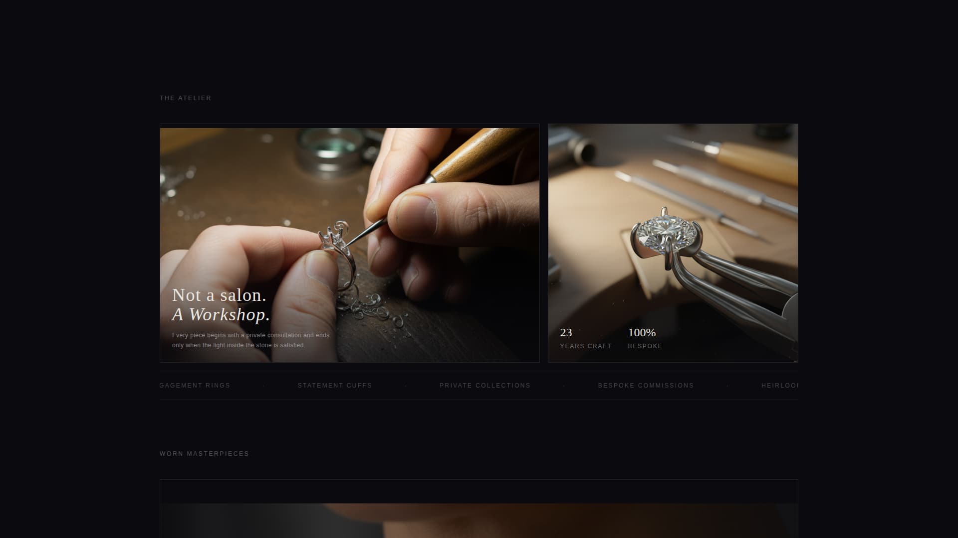 Facet - Bespoke Jeweler Landing Page Template